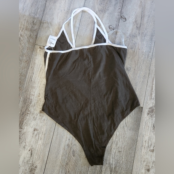 Charlotte Russe Black Bodysuit with White Stripes - Picture 4 of 4